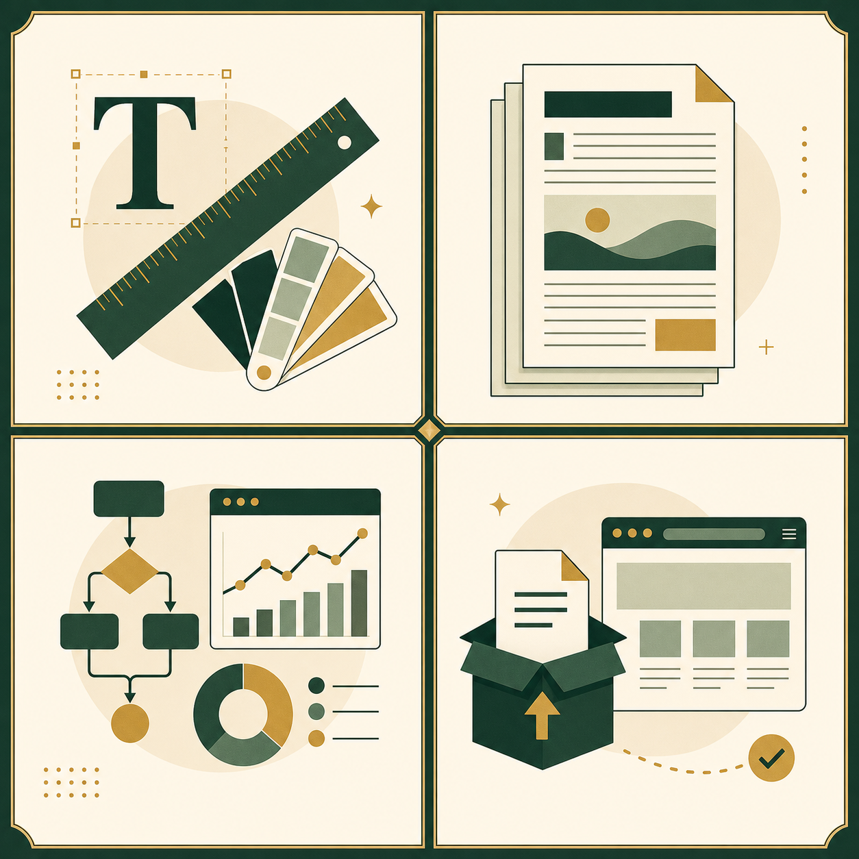 四个 HTML skill 的四象限横向对比信息图